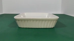 Weiße gerippte Keramik/Steinzeug 6”x6” Quadratische Backform - "OFENFEST" Japan - Bild 1 von 7