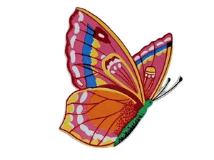 Parche de hierro mariposa rosa y naranja 4" nuevo - Imagen 1 de 3