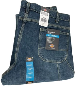 Dickies Carpenter Jeans Mens 40X34 Blue Relaxed Fit Straight Leg hammer loop NOS - Picture 1 of 4