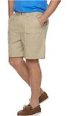 NWT Croft & Barrow Side Elastic Beige Cargo Shorts Size 46 / 9” Inseam - Image 1 of 4