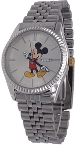 Disney MK8187 Men's Mickey Mouse Classic Silver Tone Day Date Analog Watch - Picture 1 of 2