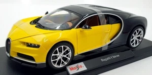 Maisto 1/18 Scale Diecast 46629 - Bugatti Chiron - Yellow/Black - Picture 1 of 5