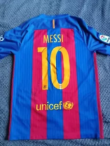 More details for barcelona home 2016 number 10 shirt signed lionel messi