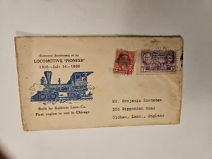 1936 Centennial Anniversary Locomotive `Pioneer` Baldwin loco Co 1st day cover - Picture 1 of 2