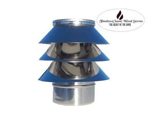 5" (130mm) Stainless Steel Anti down draft Wind/ Rain hat cowl flue Wood heater - Picture 1 of 6