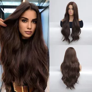 Cosplay Perücken Long Wavy Schoko Braun Hitzebeständiges Kunsthaar - Bild 1 von 8