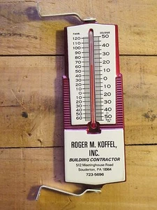 Vintage ROGER M KOFFEL Bauunternehmer Souderton PA Thermometer Schild - Bild 1 von 4