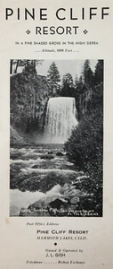 Mammoth Lakes CA Reiseprospekt Pine Cliff Resort Lodge Hütten Angeln 1930er - Bild 1 von 6