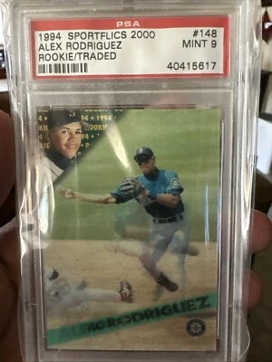 1994 Sportsflics 2000 Rookie & Traded #148 Alex Rodriguez Rookie PSA 9 MINT RC - Image 1 of 4
