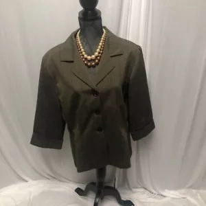 BGB Jacket Womens 18 Brown with Black 3 Button Blazer - Picture 1 of 6