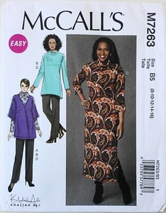McCalls 7263 Easy Misses Cardigan Tunic Dress Pants Sewing Pattern Sz 8-16 - Picture 1 of 1