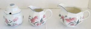 Mikasa Continental Silk Flowers Creamer Covered Sugar Bowl & Gravy Boat - Picture 1 of 8