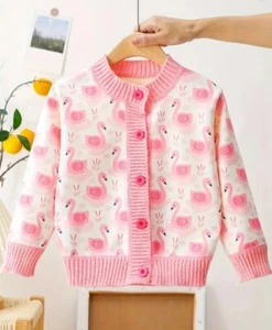 NEW Boutique Swan Girls Pink Cardigan Sweater - Picture 1 of 6