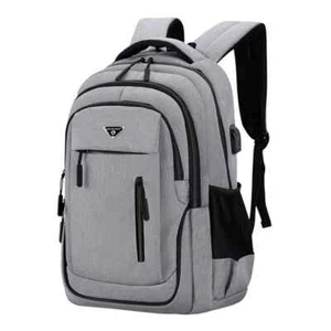 Mochila de gran capacidad para hombres mochilas para computadora portátil Oxford negras sólidas bolsas de escuela secundaria - Imagen 1 de 17