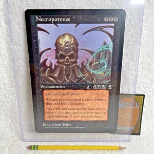 Necropotence 1997 Oversized 6x9 Promo Card MtG NearMint Giant Jumbo Magic Rare - Picture 1 of 2