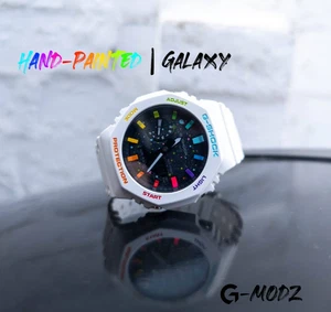 Bespoke Hand-Painted G-SHOCK GA-210 – Rainbow Galaxy  | Artist Custom CasiOak - Picture 1 of 8