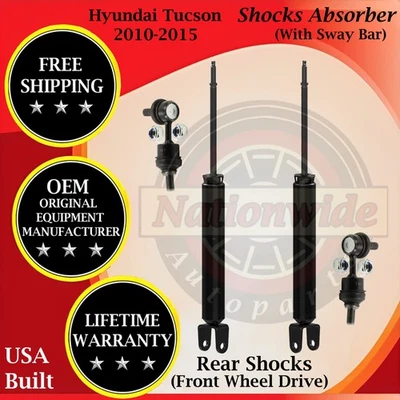 Monroe OEM Rear Shocks W/ Sway Bar For 2010-2015 Hyundai Tucson 2WD Lifetime Wa. - Изображение 1 из 4
