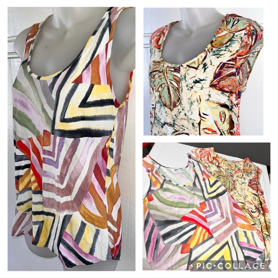 LOTE DE 2 JAMS WORLD Vintage Havaiano Feito Boné Manga Tanques Camisas Mármore Samambaia XS - Imagem 1 de 4