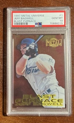 1997 Fleer Metal Universe Джефф Бэгвелл🌟ДОМЕННАЯ ПЕЧЬ💥PSA 10💎GEM КАК НОВАЯ💎Редкая - Изображение 1 из 2
