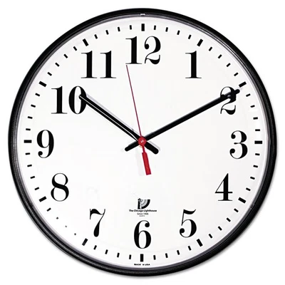 The Wall Clock with White Dial Face, 12-3/4-Inch, Black - Image 1 of 3