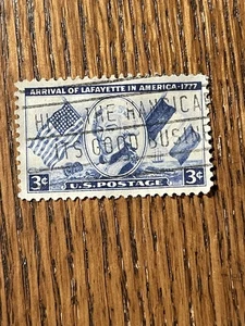 Lafayette In America 3-cent United States stamp used - Picture 1 of 4