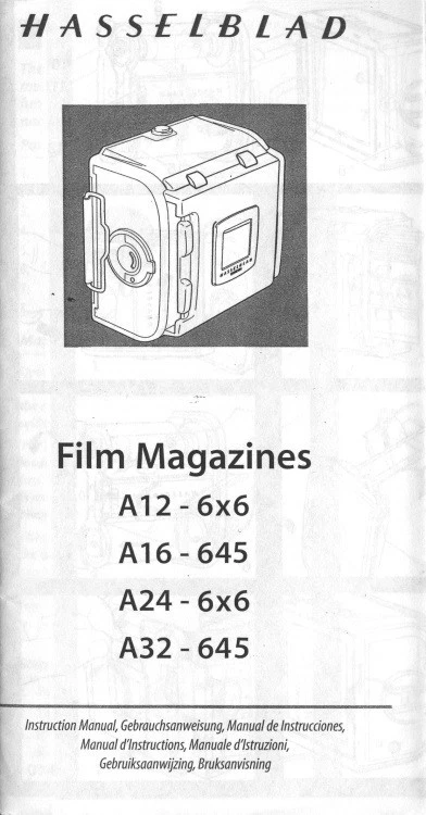 Reimpresión manual de instrucciones Hasselblad Film Magazines A12 A16 A24 A32 Foto 1 de 1