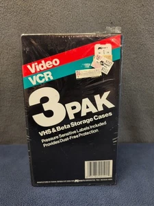 3-Pack Kmart Video Cassette Storage Cases - Fits VHS or Beta - New Sealed - Picture 1 of 5