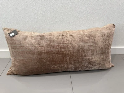 Restoration Hardware Velvet Striated Pillow 20x 40 Cover W/ Down Feather - Image 1 of 4