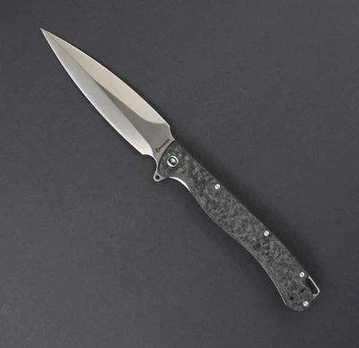 Daggerr Knives Folding Knife 4.63" VG-10 Steel Dagger Blade CF/Stainless Handle - Image 1 of 4