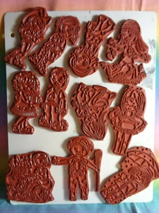 Gummistempel verschiedene Bogen mit grauer Rückseite 11 Stück - Bild 1 von 10