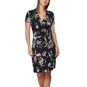 Ladies Floral dress by Original Nicole Miller (BLACK-Large) NEW W TAG - Picture 1 of 4