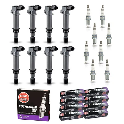 8 bobinas de encendido y 8 bujías de rutenio NGK para Dodge Durango 2000-2007 4,7 L Foto 1 de 4