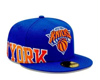 New York Knicks New Era Side Arch Jumbo 59FIFTY Fitted Hat - Blue SZ 7 1/4 NEW - Image 1 of 4