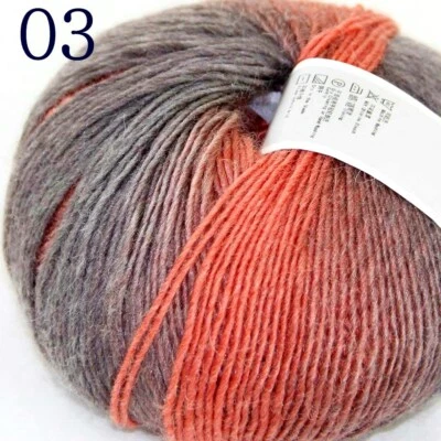 Sale 1ball Soft Cashmere Wool Rainbow Wrap Shawl Sweater DIY Hand Knitting Yarn - Image 1 of 4