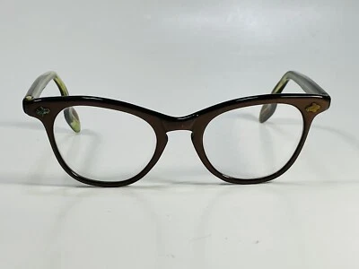 Vintage  Brown Rockabilly Bold Johnny Depp TART Style Eyeglasses - Image 1 of 4