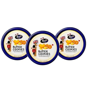 British Style Butter Cookies 3 x 124g Dosen Classic Crunchy Biscuit Snack Pack - Bild 1 von 9