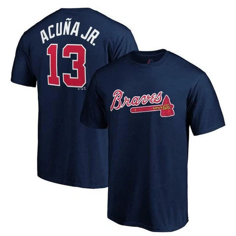 Ronald Acuna Jr. Atlanta Braves Majestic Adult Jersey Tee - New With Tags! Cover
