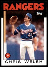 1986 Topps Baseball Card Chris Welsh Texas Rangers #52