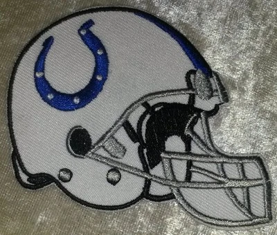 Indianapolis Colts Helmet 3.5" Iron On Embroidered Patch ~Free Tracking!