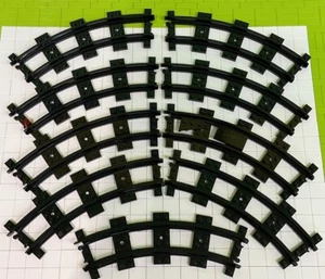 9x LEGO Black Railroad Train Track Curve Piece Friends City Town Railroad Y935 - Picture 1 of 1