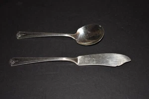 Simon Rogers Oneida THOR Silverplate Butter Knife & Sugar Spoon 1933 - Picture 1 of 3