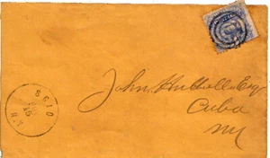 New York Scio c1870 target  3c Locomotive 1869 Pictorial. - Picture 1 of 1