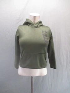 Under Armour COLD GEAR Size S Kids Unisex Olive Fleece Lined Athletic Hoodie 007 - Picture 1 of 9