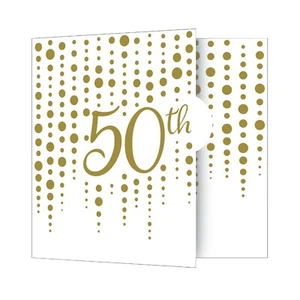 Invitaciones doradas a fiesta del 50 aniversario - 8 unidades - Imagen 1 de 3