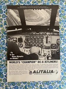Vintage 1959 Alitalia Airlines Print Ad DC-8’s Airlines For Rome Olympic Games - Picture 1 of 7