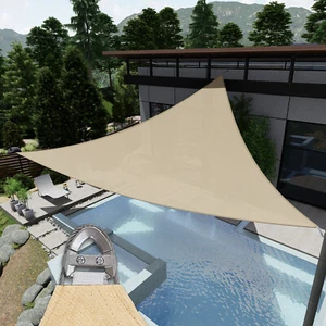Alambre de acero sombrilla dosel vela bloque UV arena triángulo cubierta refugio exterior - Imagen 1 de 7