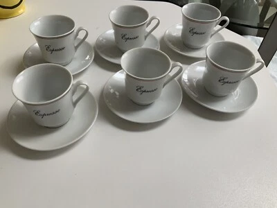 Juego de 6 tazas y platillos de té demitasse espresso vintage hechos en China Foto 1 de 4