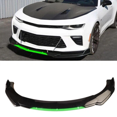 Front Bumper Lip Spoiler Splitter Glossy Black Green For Chevrolet Camaro  Foto 1 de 4