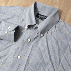 Camisa De Colección Brooks Brothers Country Club Para Hombres Med Gris Azul Rayas L/S Hecha en EE. UU. - Imagen 1 de 6