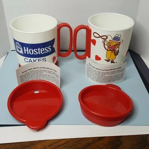 2 Vintage Twinkie The Kid Hostess Cakes Plastic Travel Mug New Whirley coffee - Imagen 1 de 12